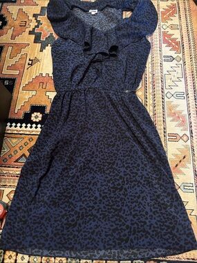Kismet Navy Blue Animal Print Midi Dress